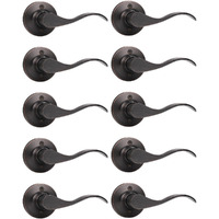 Mengico 10 Pack Single Sided Dummy Door Handle, Oil Rubbed Bronze Interior Door Lever, Right Handled Dummy Knobs For Closet, Non-Turning Interior Push/Pull Door Knob
