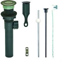Pf Waterworks Pf0735-Orb-Gr-No, Gray Abs Body Bathroom Sink/Lavatory Pop-Up Drain With Ball Lift Rod | Without Overflow | Cupc Listed, Oil Rubbed Bronze
