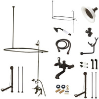 Kingston Brass Cck1175Dpl Vintage 7-Inch Centerset Clawfoot Tub Fixture With Shower Riser Package Combo, Oil Rubbed Bronze