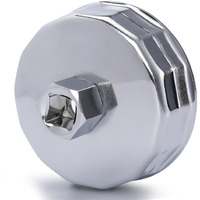 Elechoi 74Mm 14Flutes Oil Filter Cap Wrench Removal Tool Socket Compatible With Mercedes Benz, Audi, Sprinter, Vw, Porsche, Volkswagen, Mazda, Heavy-Duty Silver Alloy Steel