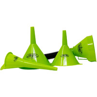 Hot Shots Secret 4 Piece Funnel Set For Automotive Use In Various Sizes, Premium Flexible Oil Funnels Are Durable & Reusable & For Cars, Trucks, Boats & Motorcycles