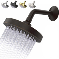 High Pressure Shower Head - Anti-Clogging Silicone Nozzles - 2.5 Gpm Removable Restrictor - Easy Clean Adjustable Replacement - Easy To Install With Plumbers Tape - 6 Inch - Oil Rubbed Bronze Finish