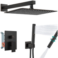 Aolemi Shower System With Rainfall Shower Head And Handheld Wall Mount,High Pressure Shower Faucet Set Fixture Combo With 2 In 1 Handheld Spray Rough-In Valve,16 Inch Shower Head Oil Rubbed Bronze