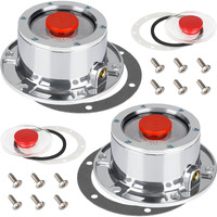 Cheemuii 2 Pack 343-4009 Trailer Hub Caps With Oil Window Cover Kit 4 Set 3434009 Aluminum Hubcaps For Trailer Axle With Extra Rubber Plugs Replace For Stemco 343-4009 359-5990