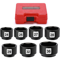 Mayouko 7 Pieces 3/8"" Drive Low Profile Oil Filter Wrench Socket Set, Oil Filter Cap Remove And Install Tool Kit, 24Mm, 25Mm, 27Mm, 28Mm, 29Mm, 32Mm, 36Mm, Cr-V