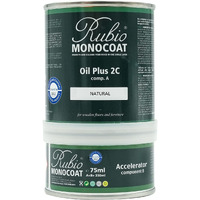 Rubio Monocoat Wood Stain & Finish 175 Ft - Natural | Oil Plus 2C | Quick-Dry, Eco-Friendly Linseed Wood Oil For Indoor Use, Includes Accelerator (Part B) | Protector | 350 Ml