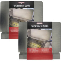 2-Pack Commercial Fryer Splash Guard By Chef Master, 18-Gauge Stainless Steel Universal Fit Oil Splatter Guard, 20.5 X 15"" Splatter Screen, Oil Splash Guards For Kitchen & Restaurants Deep Fryer-90059