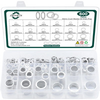 600Pcs Oil Drain Plug Gasket Kit,18 Sizes Aluminum Crush Washers Assortment Kit,Automotive, Crush Washer Oil Drain Plug M6 M8 M10 M12 M14 M16 M18 M20 M22 M24