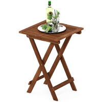 Furinno Fg18065 Tioman Hardwood Patio Furniture Folding Table In Teak Oil, Large, Natural