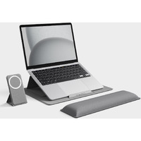 Huanuo Magnetic Laptop Stand For 10-17"" Laptops, Portable Foldable Laptop Riser With Phone Holder & Wrist Cushion, Adjustable Ergonomic Computer Stand Desktop Riser, Dark Grey