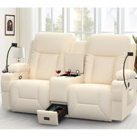 Yonisee Large Loveseat Recliner, Loveseat Recliner Sofa With Storage Console, Recliner Chair With Usb Ports, 2 Cell Phone Holders, Cup Holder, Loveseat Couch For Living Room (Beige)