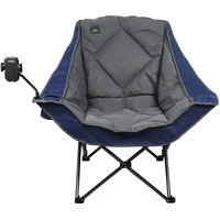 Northroad Oversized Foldable Camping Chair With Cell Phone Holder,Outdoor Padded Lawn Chair W/Cup Holder,Carry Bag For Beach, Hiking, And Picnics,Heavy-Duty 300-Lbs Capacity, Blue