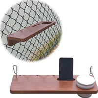 Portable Hanging Foot Rest For Baseball Fences, The Sideline Shelf, Ergonomic Wood Foot Tray With Phone Stand, Cup Holder, And Hat Holder For Baseball And Softball Games, Outdoor Games And Events