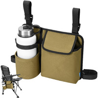 Xxerciz Chair Cup Holder Phone Holder, Camping Chair Armrest Drink Holder With Easily Attached Self Adhesive Straps For Patio Recliner, Beach Chair, Foldable Camping Chair (Khaki)