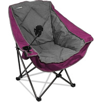 Camphill Folding Camping Chair,Oversized Portable Camping Chair With Cup Holder And Phone Holder,Heavy Duty Padded Lawn Chair For Camping, Tailgates, Beach, And Sports