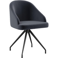 Martha Stewart Sora Stationary Swivel Task Chair With Sloped Arms For Home Office In Gray Velvet With Oil Rubbed Bronze Frame