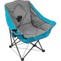 Camphill Folding Camping Chair,Oversized Portable Camping Chair With Cup Holder And Phone Holder,Heavy Duty Padded Lawn Chair For Camping,Tailgates,Beach,And Sports,Lake Blue