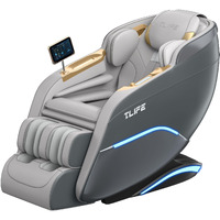 Tlife Massage Chair Full Body, 160Zero Gravity Recliner With Body Scan, 50"" Sl-Track Shiatsu Massage Chair, Fixed Point Massage, Foot Rollers, 12 Auto Modes, Deep Yoga Stretch, Heating, Grey