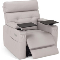 Barberpub Electric Lash Recliner Chair With Adjustable Headrest, Dual Motor Spa Facial Bed For Estheticians, Eyelash Extensions, Nails & Beauty, Usb & Type-C Ports, Cup Holders 9904 (Warm Grey)