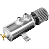 Vehimata Baffled Oil Catch Can 10An, 750Ml Universal Oil Breather Tank With Valve Aluminum Silver