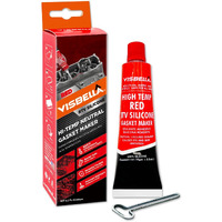 Visbella Gasket Maker Oil Resistant Sensor Safe Neutral Rtv Silicone Sealant Non-Corrosive High Flexibility Ideal For Domestic & Older Vehicles 3.5Oz (Red)