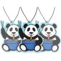 Cute Panda Eating Noodles Car Air Freshener 3 Pack Scented With Essential Oils (3 Pack)