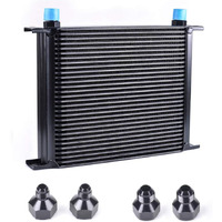 Zhsymx 30 Row An10-10An Stacked Plate Oil Cooler With 6An 8An Adapter Universal Engine Transmission British Radiator Oil Cooler Condenser Aluminium Alloy Black
