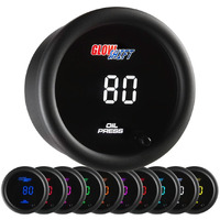 Glowshift 10 Color Digital 145 Psi Oil Pressure Gauge Kit - Includes 1/8-27 Npt Electronic Sensor & Wiring - Multi-Color Led Display - Tinted Lens - For Car & Truck - 2-1/16"" (52Mm)