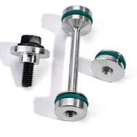 3Mirrors Upgrade Billet Aluminum Oil Diverter Barbell W/Double O-Rings, Oil Tube Hold Down, Front Gallery Plug Compatible With Gm Ls Engines, Better Sealing