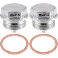 A Absopro Vehicle Engine Magnetic Oil Drain Plug M24X1.5 Stainless Steel With Copper Washer (Pack Of 2)