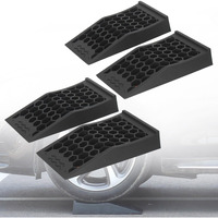 Ouleme Low Profile Car Service Ramp With Anti-Slip Pads, 4 Pack For Oil Changes And Lift Vehicle Maintenance, Low-Chassis Racing Sports Car Tire Ramps For Jack Support