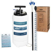 Firstinfo A1106Usy5 Patented Third Generation 15L Pneumatic/Manual Oil Vacuum Extractor | Safety Pressure Gauge | 51 Inch Tube | 11.8 Feet Tubes Length | Thinnest Tube | Taiwan