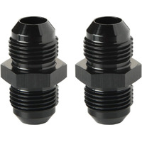 Podavelle 8An Male To 8An Male Flare Union Coupler Adapter Fitting Fuel Oil Connector Straight Aluminum Black, Pack Of 2