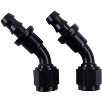 Zap Performance 4An Female To 1/4 Inch Barb Hose Fittings 45 Degree Black Push-On/Lock Fuel Cooler Kits,Fitting For Rubber Fuel Oil Line (2 Pcs)