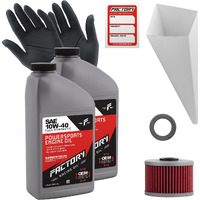Factory Racing Parts Full Synthetic Oil Change Kit Compatible With Kawasaki Klx250S, Klx230, Klx230R, Klx250S, Klx250H, Klx250S, Klx250Sf (Klx250W), Klx300R - Includes 2 Quarts Of Sae 10W-40 Oil