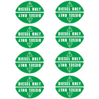 Quickmarine 8 Pairs Of Diesel Only Stickers For Car Van Truck Vehicle Boat Oil Tank Fuel Filler Gas Cap Lid Cover Weatherproof Adhesive Decals Green