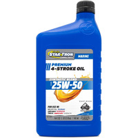 Star Brite Star Tron Premium 4-Stroke Engine Oil Sae 25W-50, Synthetic Blend, Fc-W Certified, Marine-Grade