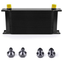 Zhsymx 19 Row An10-10An Stacked Plate Oil Cooler With 6An 8An Adapter Universal Engine Transmission British Radiator Oil Cooler Condenser Aluminium Alloy Black