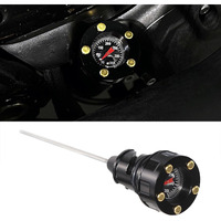Oil Temperature Dipstick Compatible For Harley 2018-2024 Softail Slim Low Rider Fxlr Breakout Fat Boy Street Bob (Black+Brass)