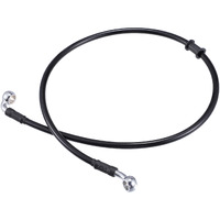 X Autohaux 80Cm An3 M10 Car Hydraulic Brake Line Oil Hose Pipe Fitting 28 90 Stainless Steel For Car Motorcycle Dirt Racing Bike Black