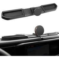 Ousuwo Magnetic Dash Phone Mount For 2024 2025 Jeep Wrangler Jl Jlu & Gladiator Jt Accessories Multi-Mount Phone Holder Dashboard Storage Tray With Extra Clip Bracket, Not For Oil-Electric 4Xe