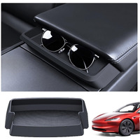 Cybtkcar 2025 Tesla Sunglasses Holder Model Y Juniper Model 3 Highland Center Console Sunglasses Holder Model 3 Y Interior Accessories Armrest Key Card Phone Holder Storage Box