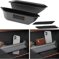 Dwkjmycp 2Pcs Front Door Handle Storage Box For Ford Bronco 2021 2022 2023 2024 2025 Accessories Phone Holder Door Grab Pocket Storage Organizer Abs Plastic, Black Mat, Not For Sport