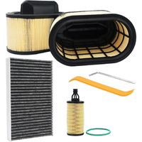 670001545 Air Filter Oil Cabin Filter Set Compatible With 2014-2022 Maserati Ghibli Levante Quattroporte Engine Replace # 670001545, 670005021, 000311401