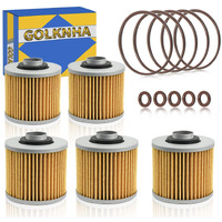 Oil Filter Kit Compatible With Yamaha Raptor 700/700R V Star 650 Tt500C Xt500C Oem# 4X7-13440-01-00 4X7-13440-90-00 (Pack Of 5)
