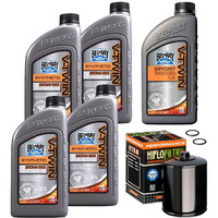 Bel-Ray Synthetic Engine/Transmission/Primary Oil Change For Harley Davidson Motorcycles, 1986-2022 Harley Sportster, Black Oil Filter