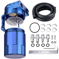 Evil Energy Oil Catch Can, 300Ml Baffled Oil Can With 5/8"" Id Fuel Hose Kit, Universal Aluminum Air Oil Separator Tank Engine Oil Catch Can Fits Most Pcv Systems