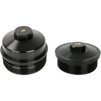 Billet Oil & Fuel Filter 1/8"" Npt Port Caps - Compatible With 2003-2007 F-Ord Powerstroke Diesel 6.0 F250 F350 F450 F550 6.0L Powerstroke Diesel - Black(Pack Of 2)