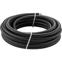 8An Fuel Line, 1/2"" Braided Fuel Hose Nylon Cpe Hose For Oil Gas, Power Steering,Fuel Transmission, 10Ft Black