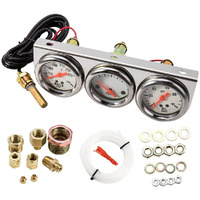 Okymotor 2'' 52Mm Triple Gauge Kit, Universal Car Triple Gauge Set - Oil Pressure, Water Temp, Volt Meter (Oil: 0-100 Psi, Water: 100-280F, Volt: 8-16V) - Fits For Gm, Ford, Mopar & More Cars Trucks
